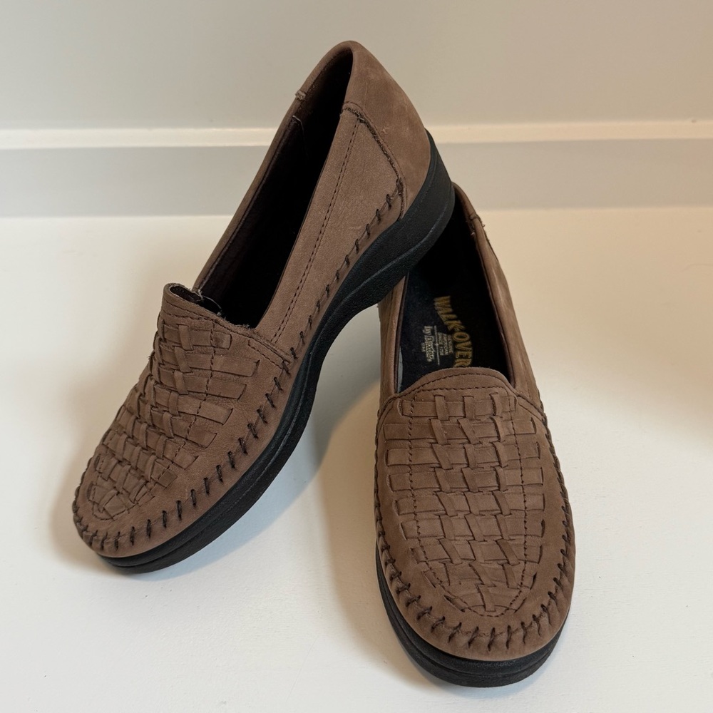 Walk-Over by Dexter Brown Woven Suede Slip On Loafers 5.5M New